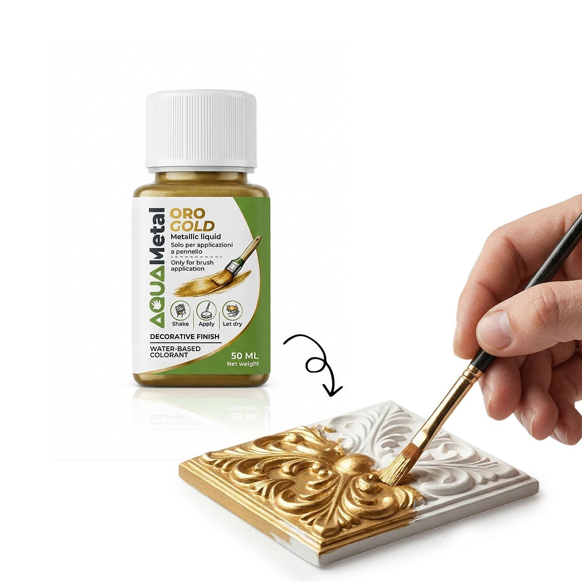 Aqua Metal – Pintura metalizada líquida para decorar Aqua Resin a pincel - Aqua Resin