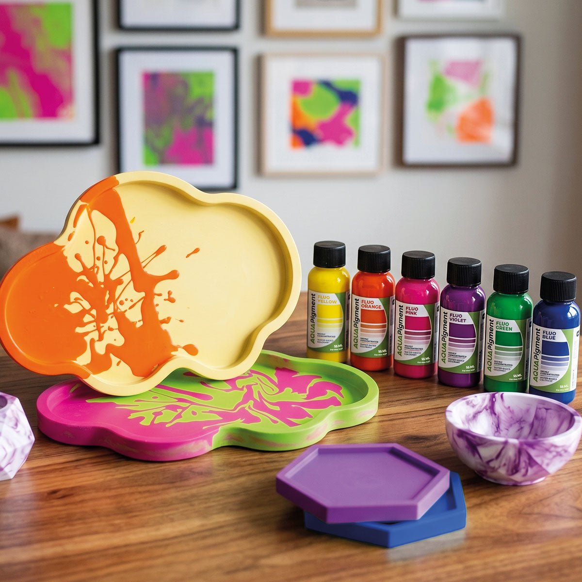 Aqua Pigment – Set Fluo 6 colores para Aqua Resin y yeso - Aqua Resin
