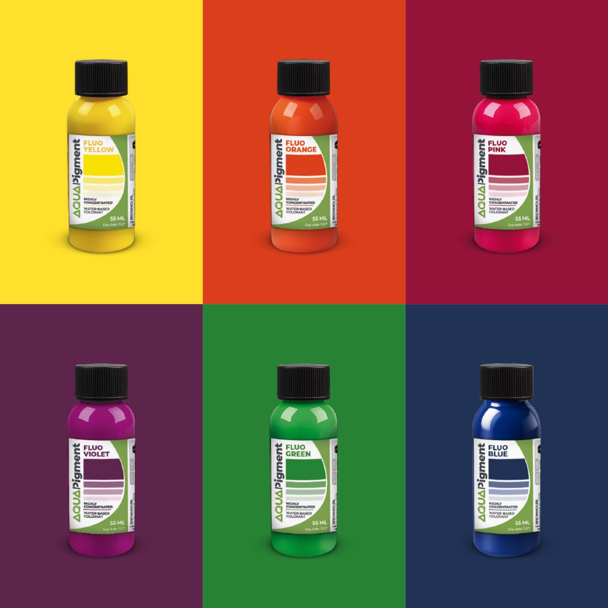 Aqua Pigment – Set Fluo 6 colores para Aqua Resin y yeso - Aqua Resin