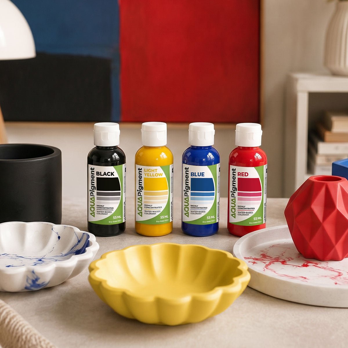 Aqua Pigment – Set primarios 4 colores para Aqua Resin y yeso - Aqua Resin