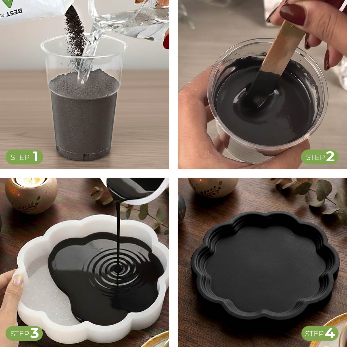Aqua Resin Black Kit – El kit creativo negro para decoraciones modernas - Aqua Resin