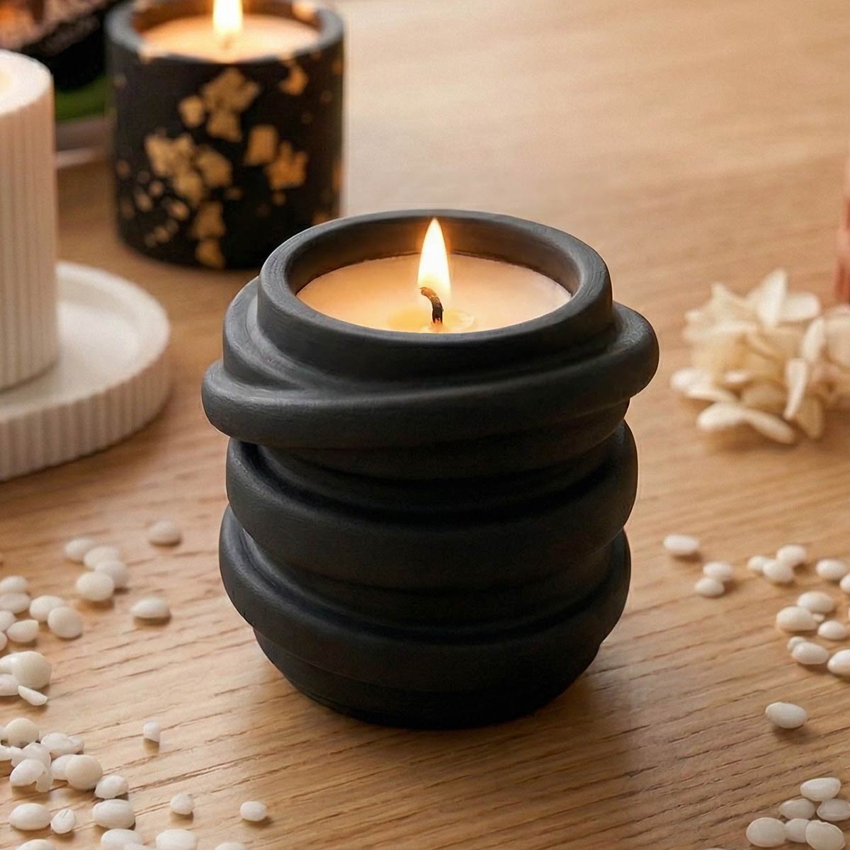 Aqua Resin Black Kit – Portavelas Swirl y velas - Aqua Resin