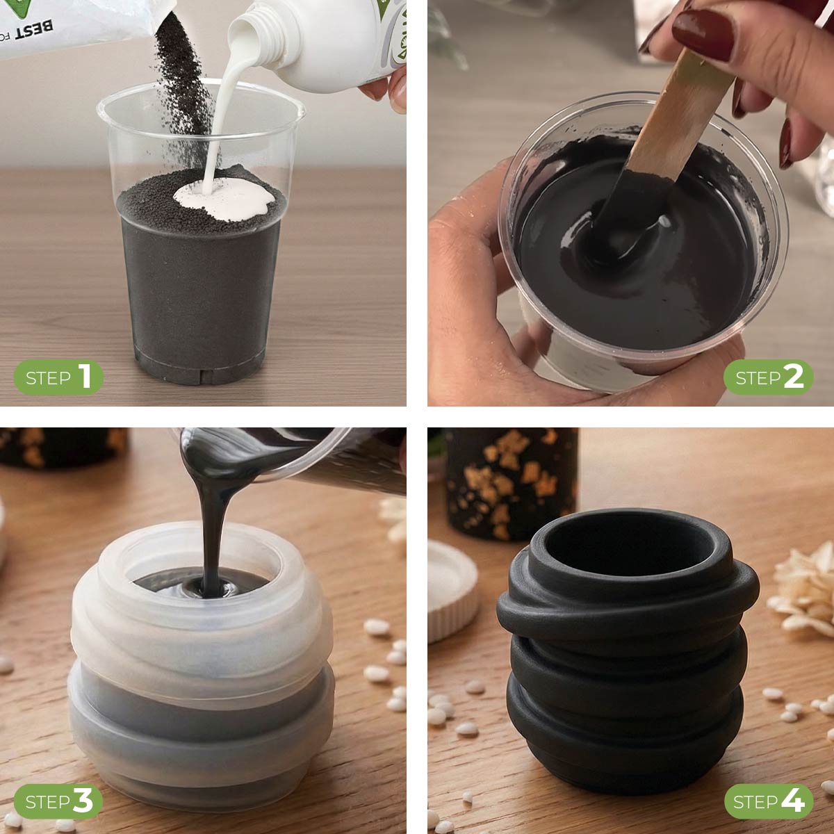 Aqua Resin Black Kit – Portavelas Swirl y velas - Aqua Resin