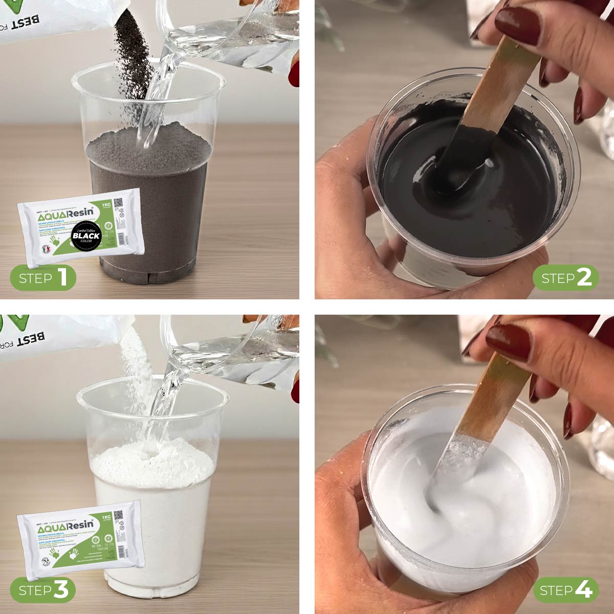 Aqua Resin Kit efecto mármol – Black & White Edition - Aqua Resin