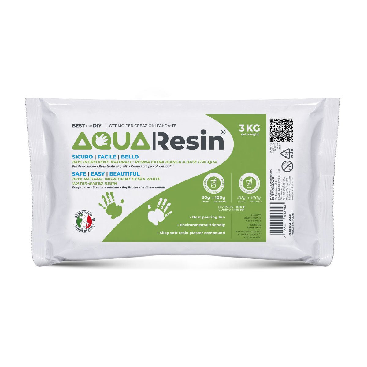 Aqua Resin – Yeso alfa blanco para manualidades, natural y no tóxico - Aqua Resin
