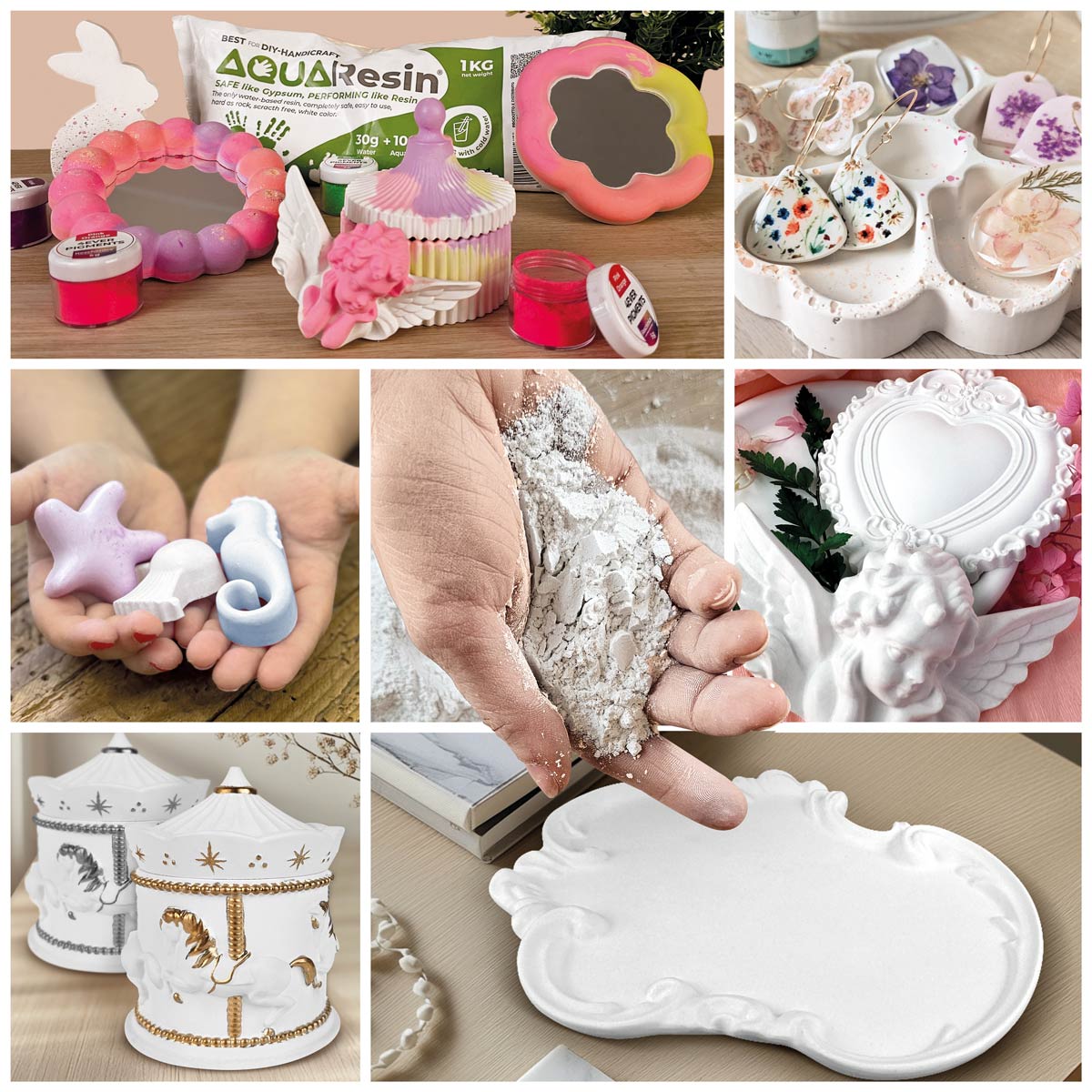 Aqua Resin – Yeso alfa blanco para manualidades, natural y no tóxico - Aqua Resin