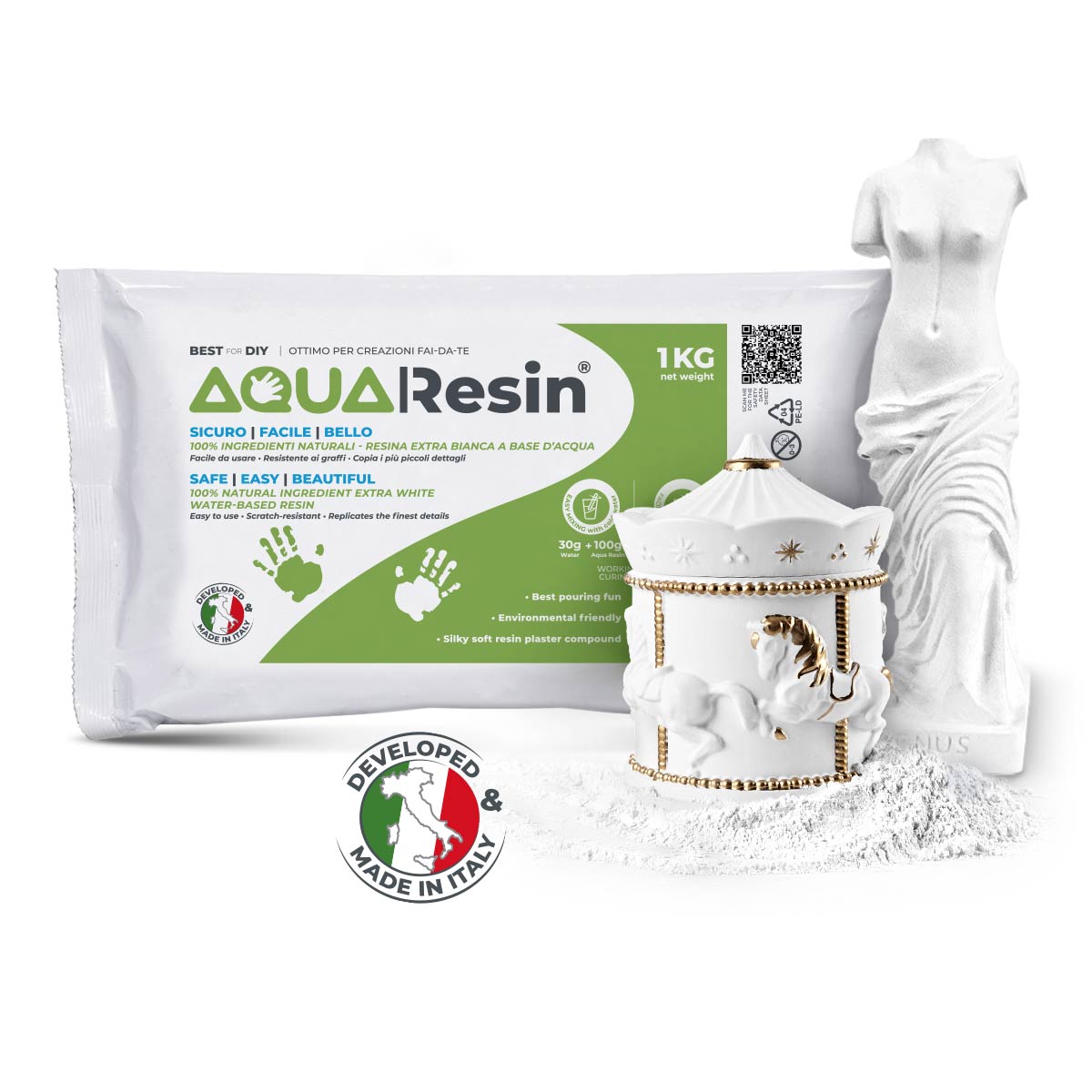 Aqua Resin – Yeso alfa blanco para manualidades, natural y no tóxico - Aqua Resin