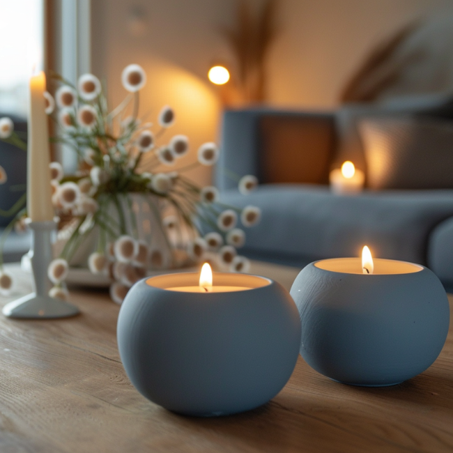 Portavelas hechos a mano de yeso Aqua Resin