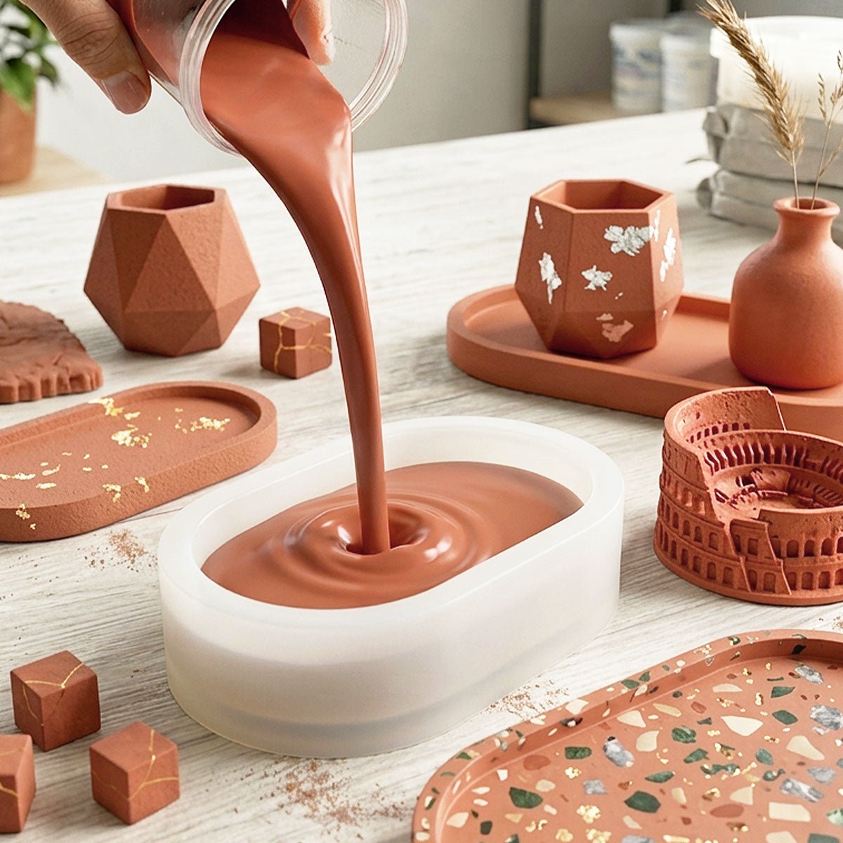 Aqua Resin Terracotta Roma – Yeso premium color terracota, natural y seguro - Aqua Resin