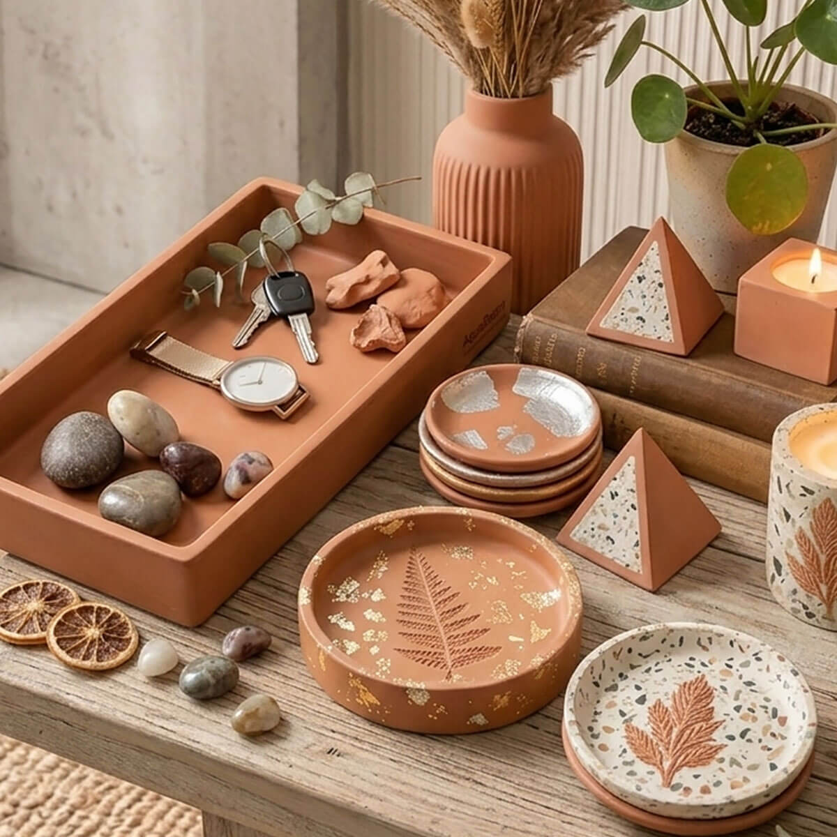 Bandeja decorativa de yeso efecto terracota Aqua Resin
