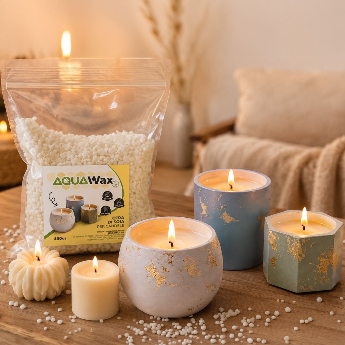 AQUA WAX – Cera para velas caseras perfumadas y decorativas - Aqua Resin