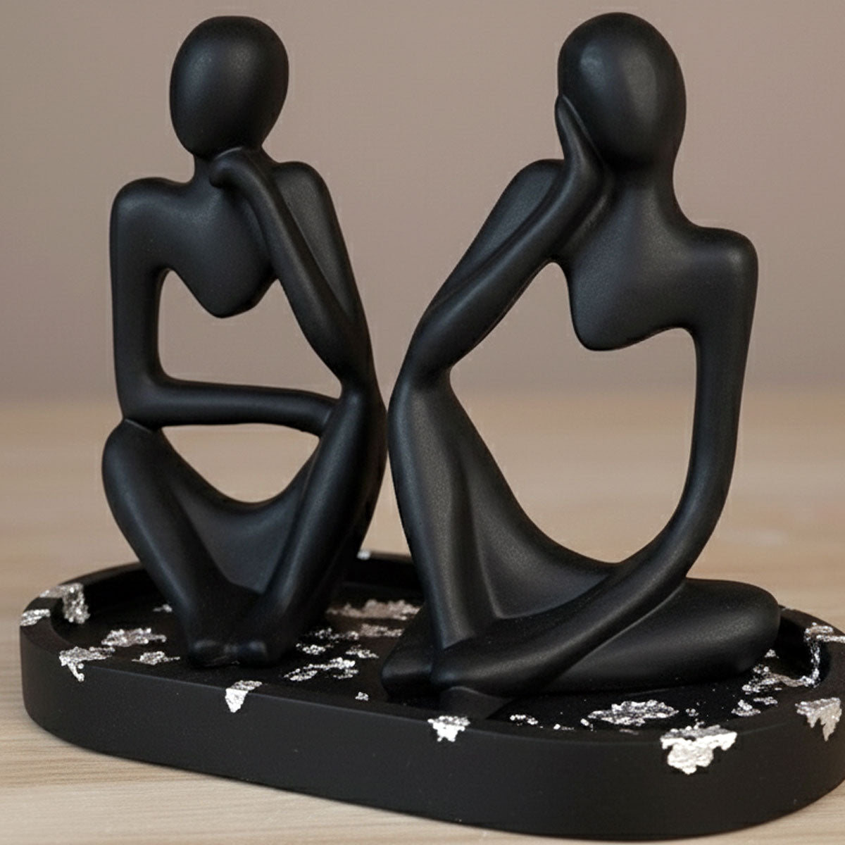 Objeto de decoración moderno de yeso negro Aqua Resin Black