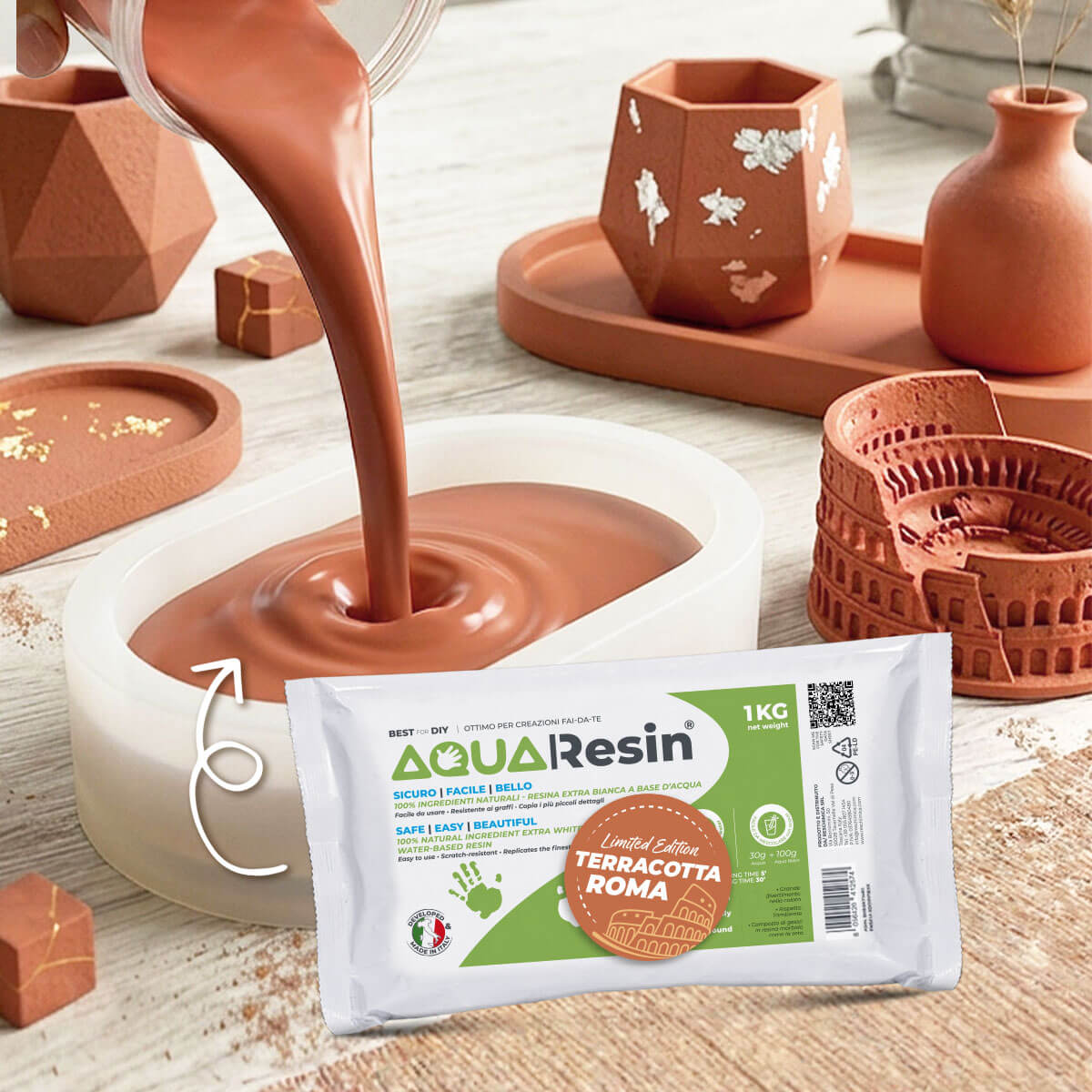 Creaciones color terracota de yeso Aqua Resin Terracotta Roma
