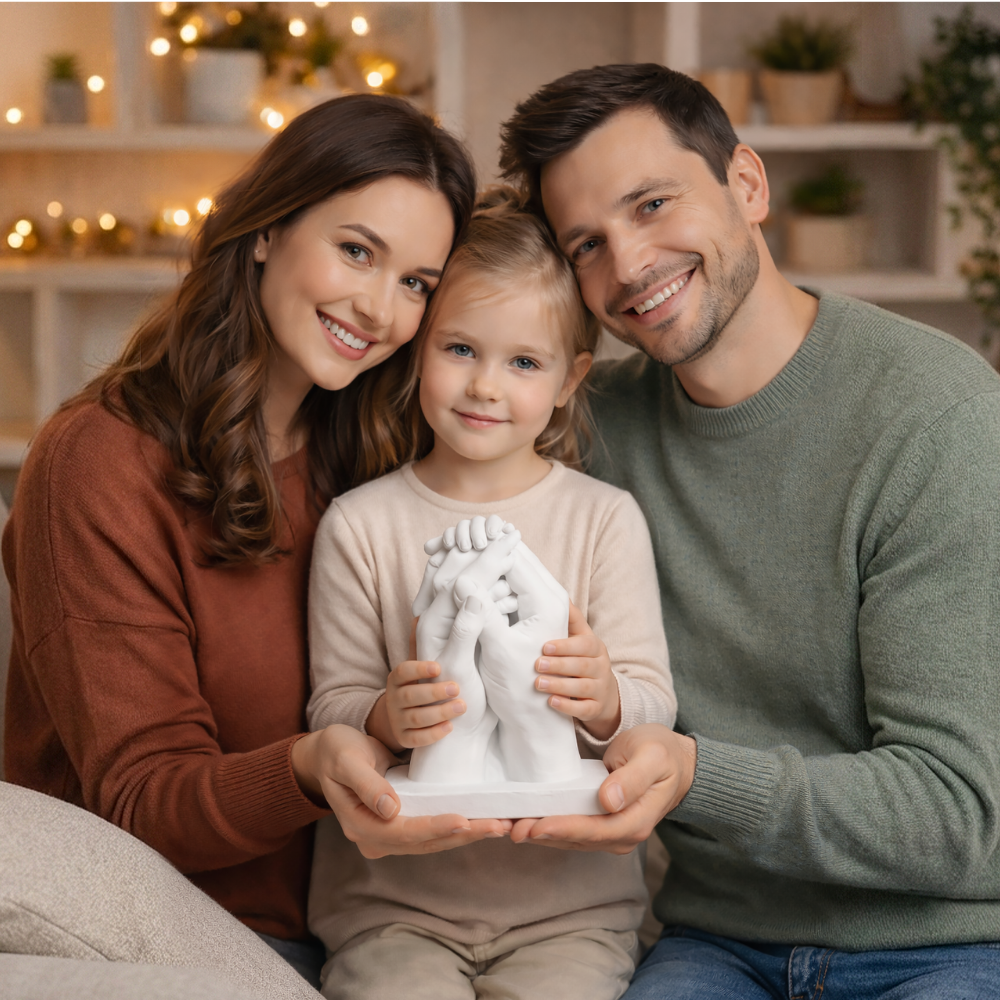 Familia creando moldes con el kit Love Cast de Aqua Resin