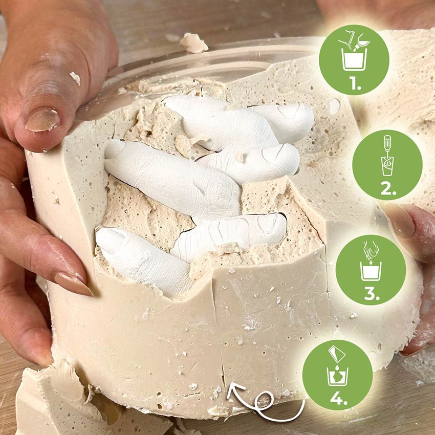 LOVE CAST KIT – Moldes 3D de manos con alginato y Aqua Resin (ecológico, seguro, efecto porcelana) - Aqua Resin