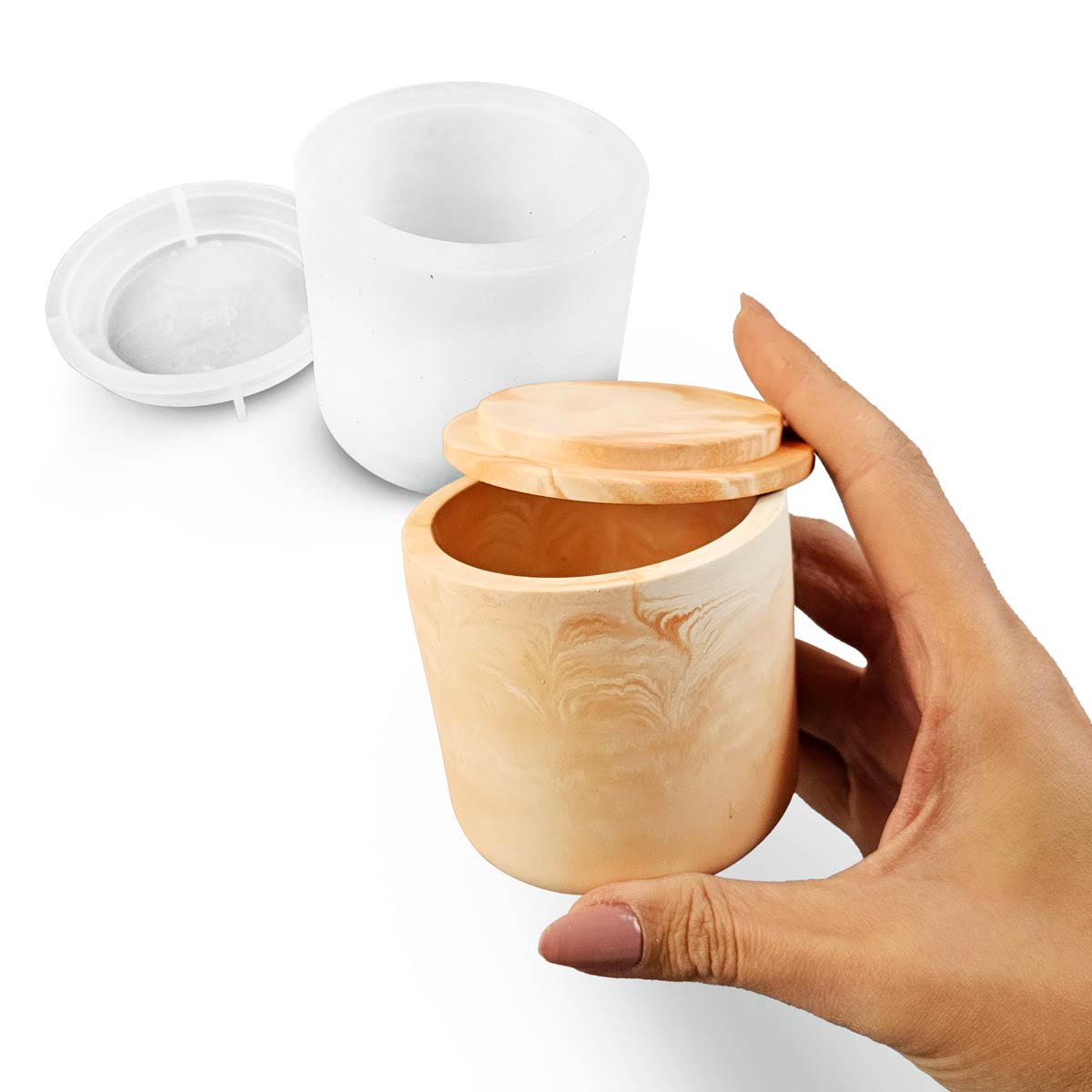 Molde Bote – Recipiente cilíndrico con tapa - Aqua Resin