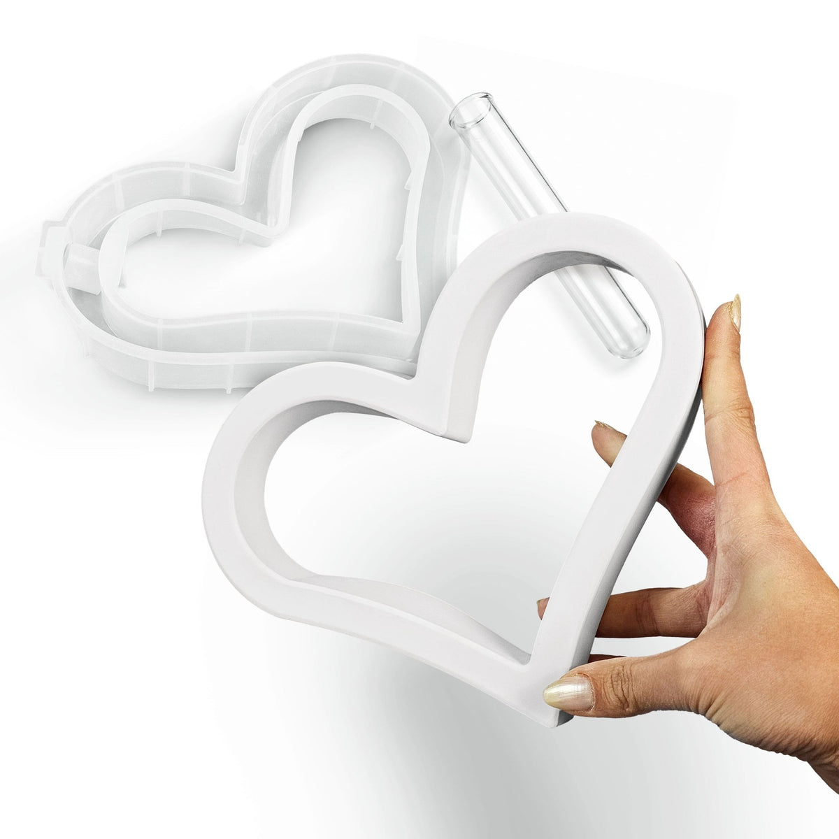 Molde Corazón Suspendido – Jarrón hidropónico en forma de corazón - Aqua Resin