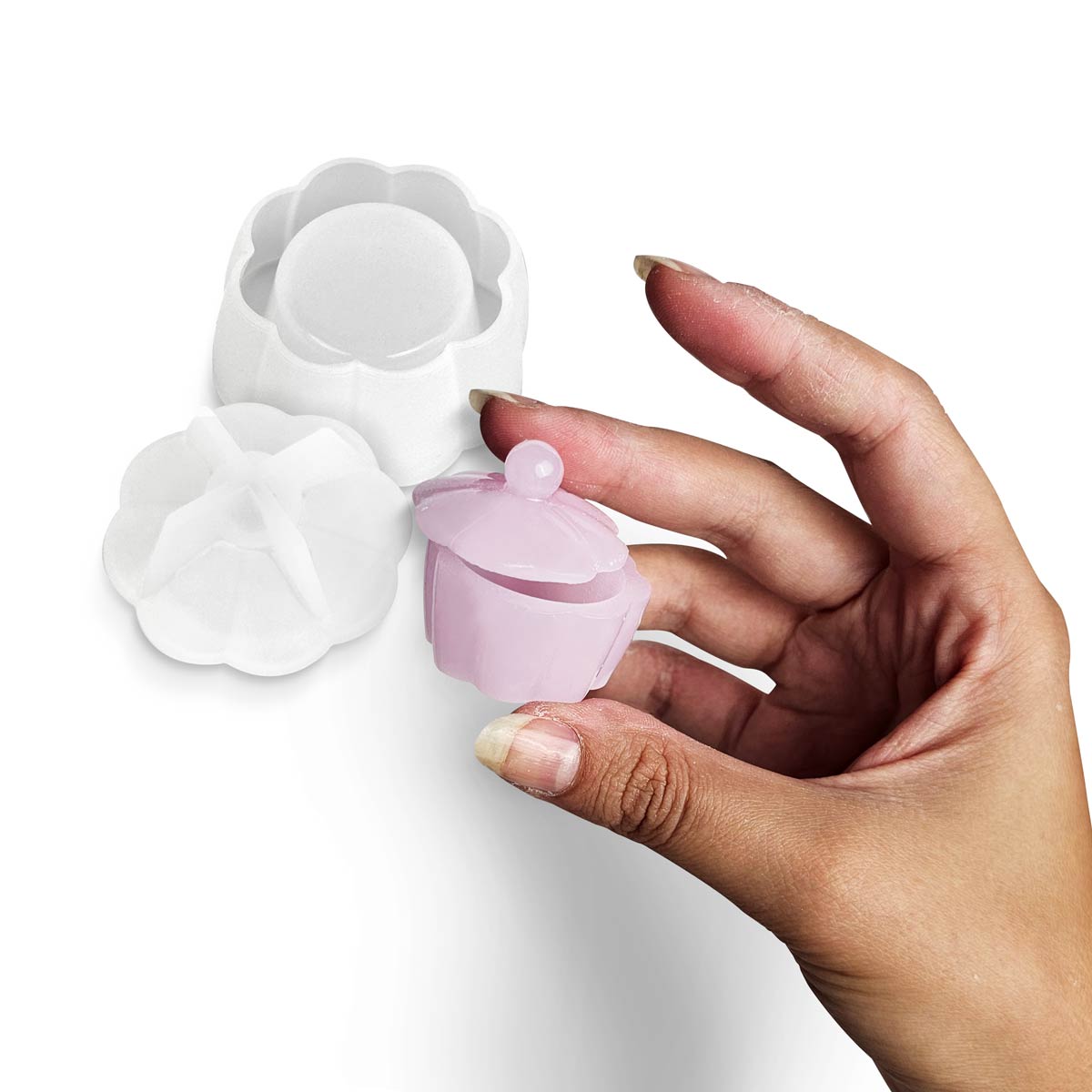 Molde de silicona Portavelas Flor – Mini velas y decoraciones de mesa - Aqua Resin