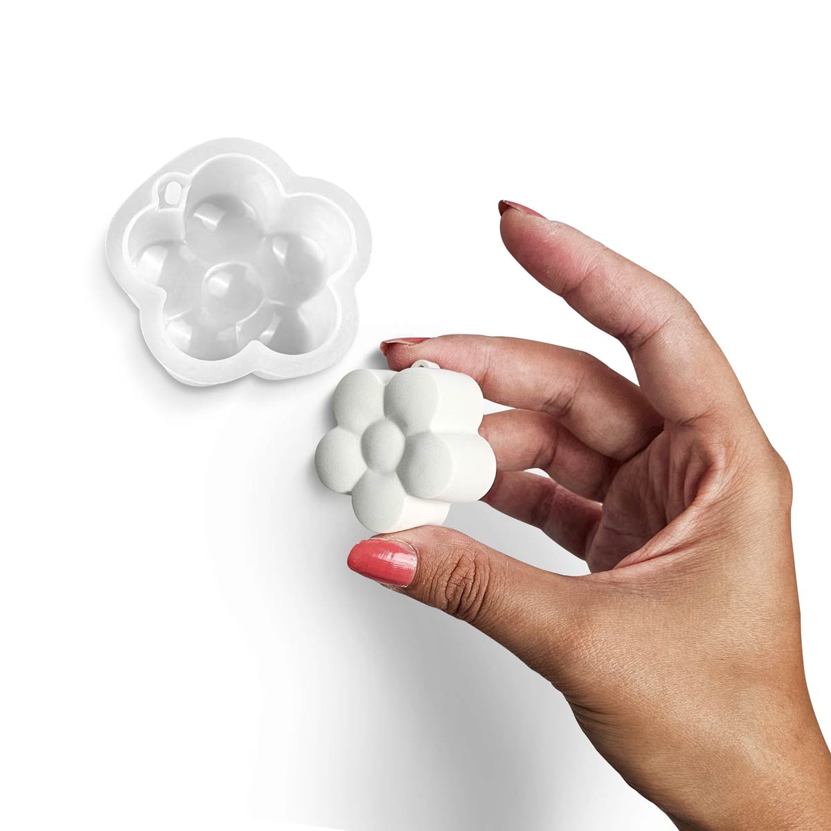 Molde de silicona Llavero Flor Abombada – Detalle perfumado para invitados - Aqua Resin