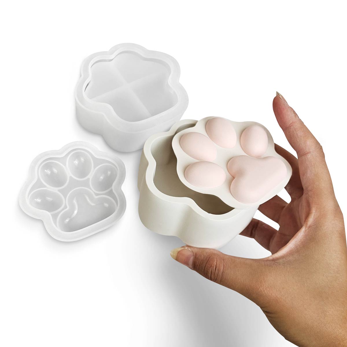 Molde de silicona vaciabolsillos Huella – Regalo para amantes de perros y gatos - Aqua Resin