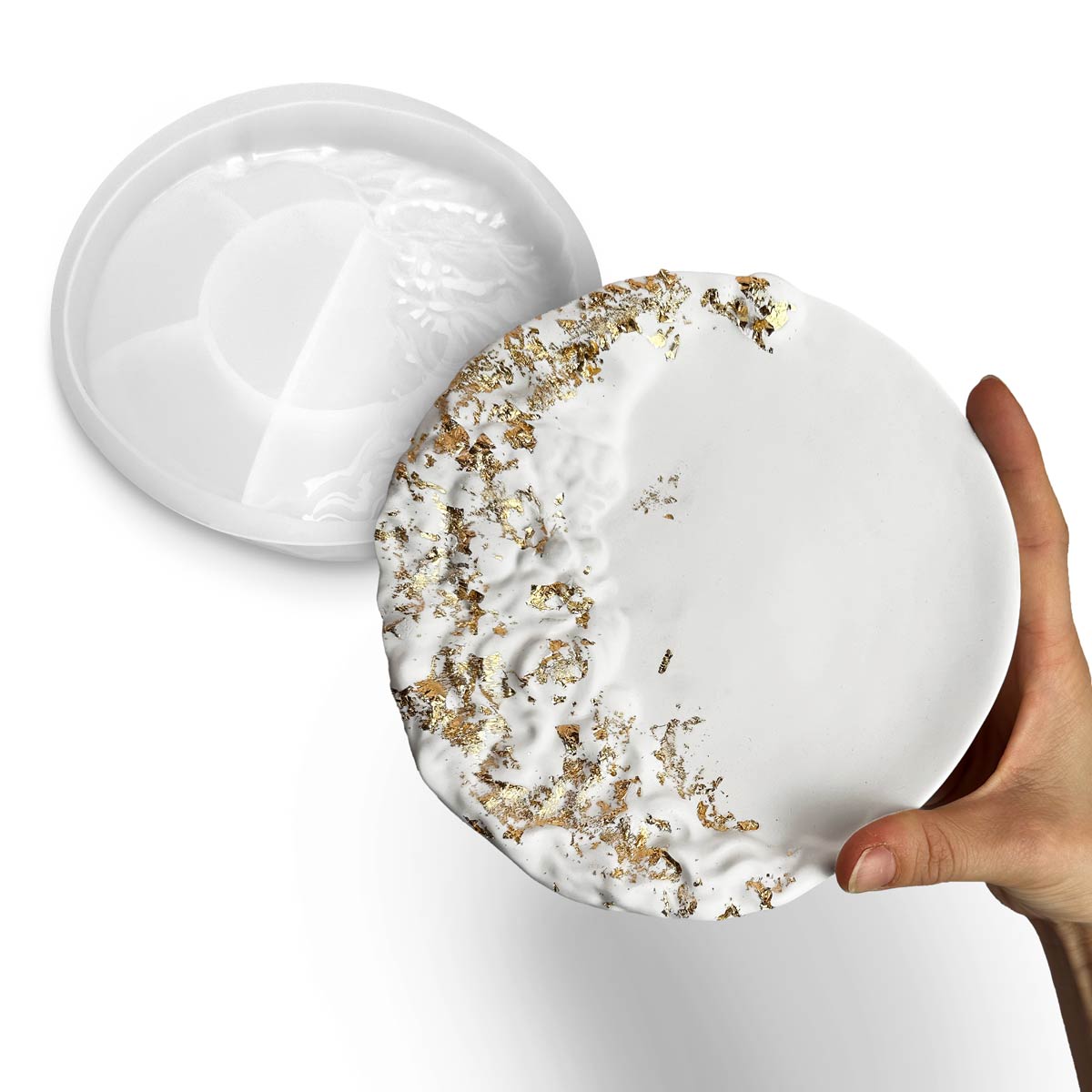 Molde de silicona Bandeja Luna – Bandeja navideña con media luna en relieve - Aqua Resin