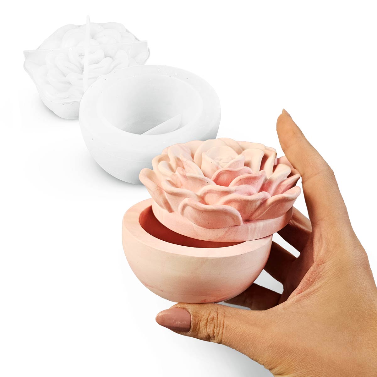 Molde Rosa Elegante – Recipiente floral 3D - Aqua Resin