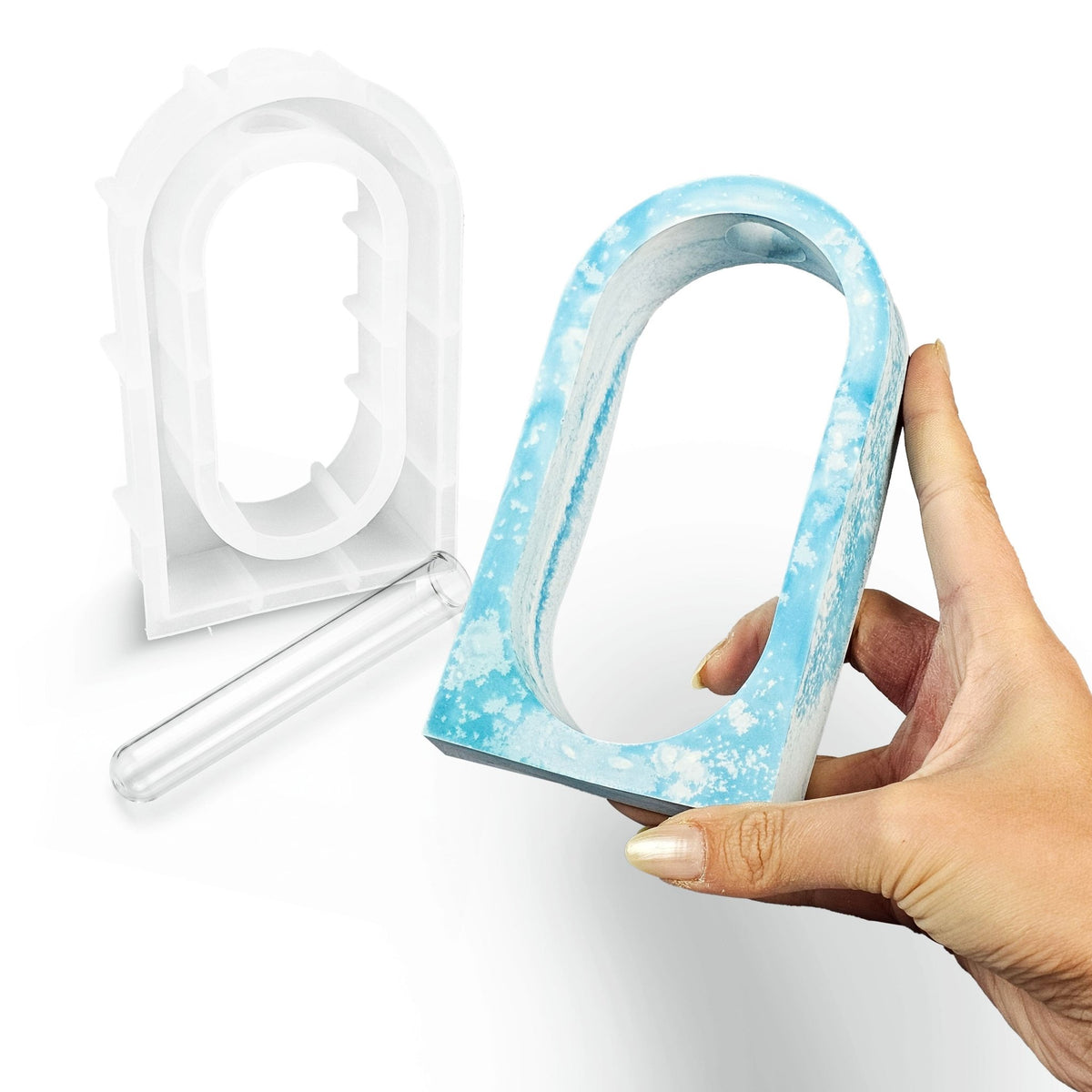 Molde Jarrón Arqueado – Jarrón hidropónico de perfil curvo - Aqua Resin