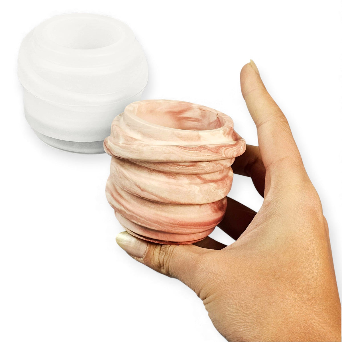 Molde Jarrón Swirl – Jarrón decorativo con textura ondulada - Aqua Resin