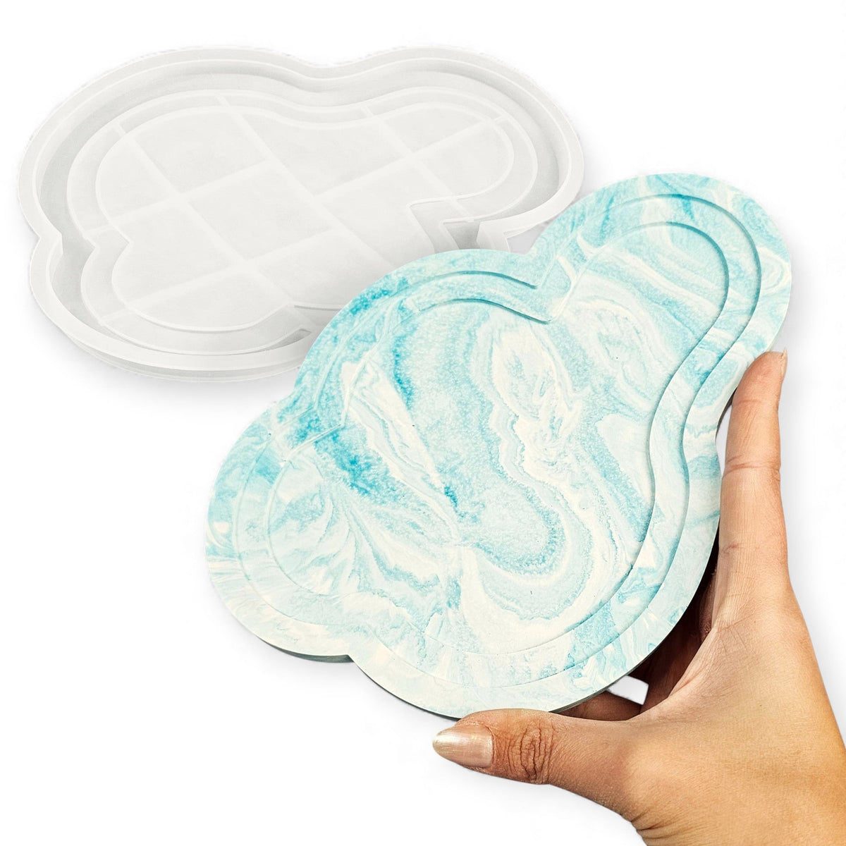 Molde bandeja portavelas con inscripción decorativa - Aqua Resin