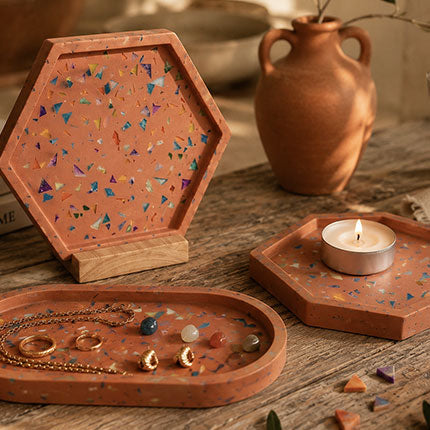 Vaciabolsillos efecto terrazo color Terracotta Roma