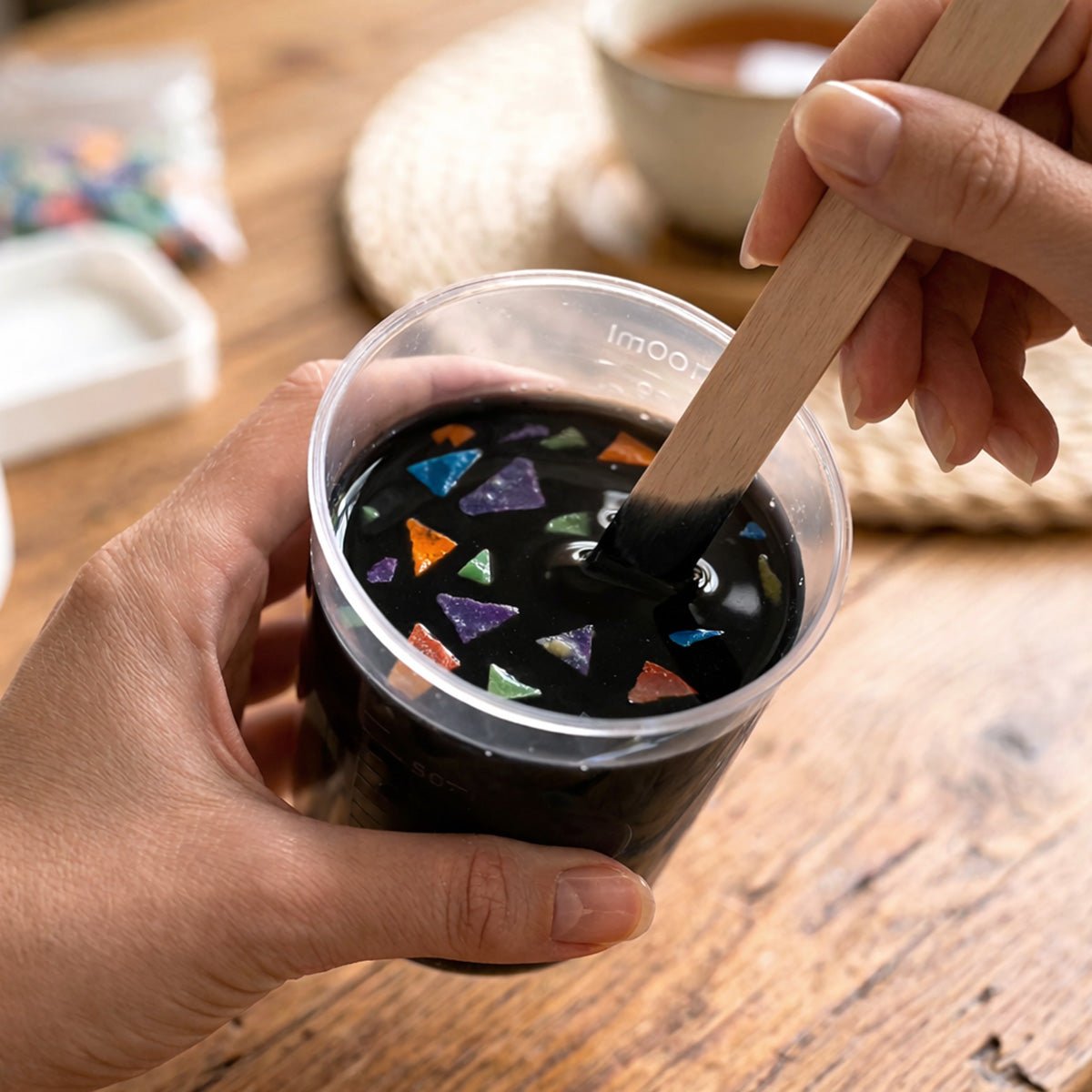 Terrazzo Aqua Kit [Negro Lava]: elegancia y diseño único con chips de colores - Aqua Resin