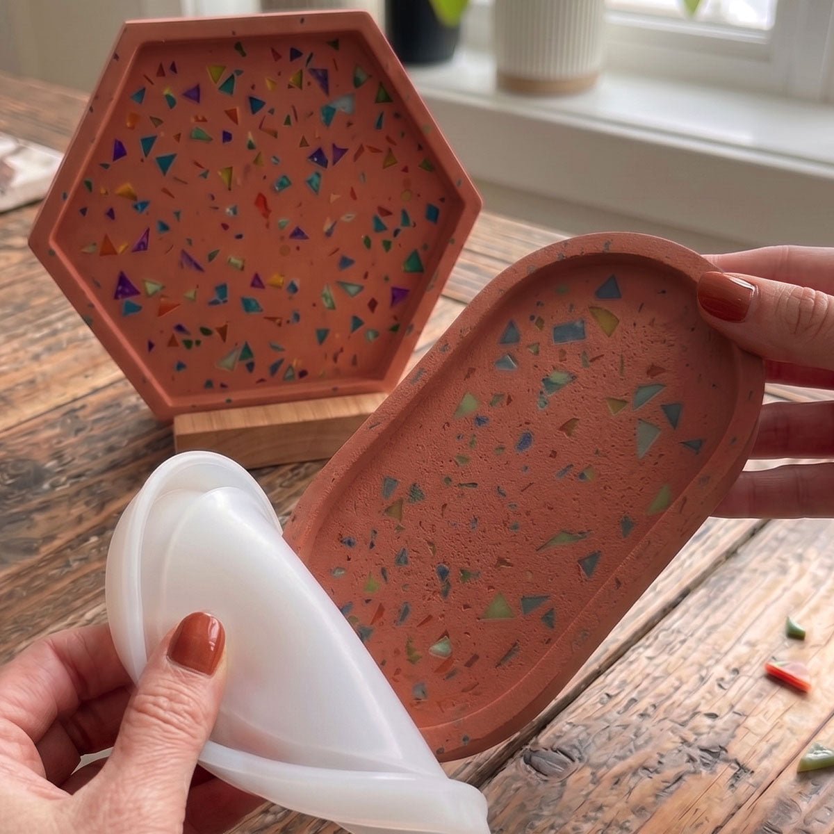 Terrazzo Aqua Kit [Terracotta Roma]: diseño cálido y mediterráneo con chips de colores - Aqua Resin