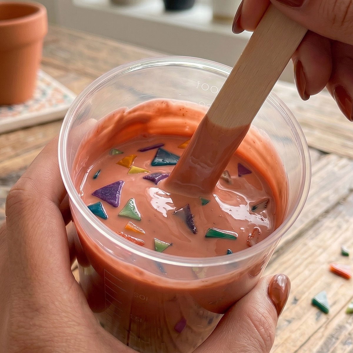 Terrazzo Aqua Kit [Terracotta Roma]: diseño cálido y mediterráneo con chips de colores - Aqua Resin